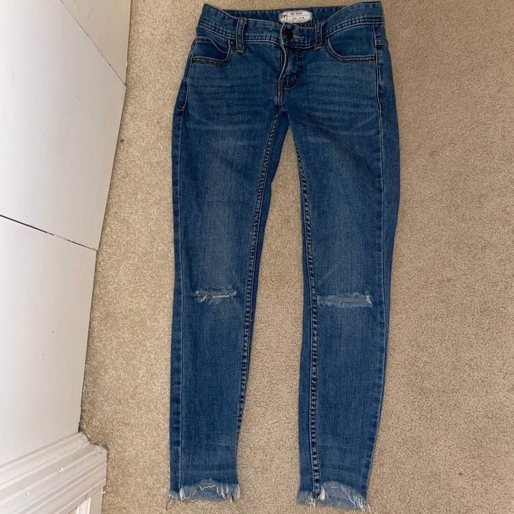 Free People Ripped Jeans Size 24